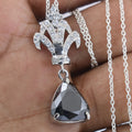 7 Ct Trillion Shape Black Diamond Pendant With Diamond Accents - ZeeDiamonds