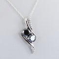 Certified Black Diamond Solitaires Pendant With White Diamond Accents - ZeeDiamonds