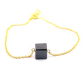 7 Carats Cube Shape Black Diamond Yellow Gold Chain Bracelet For Gift - ZeeDiamonds