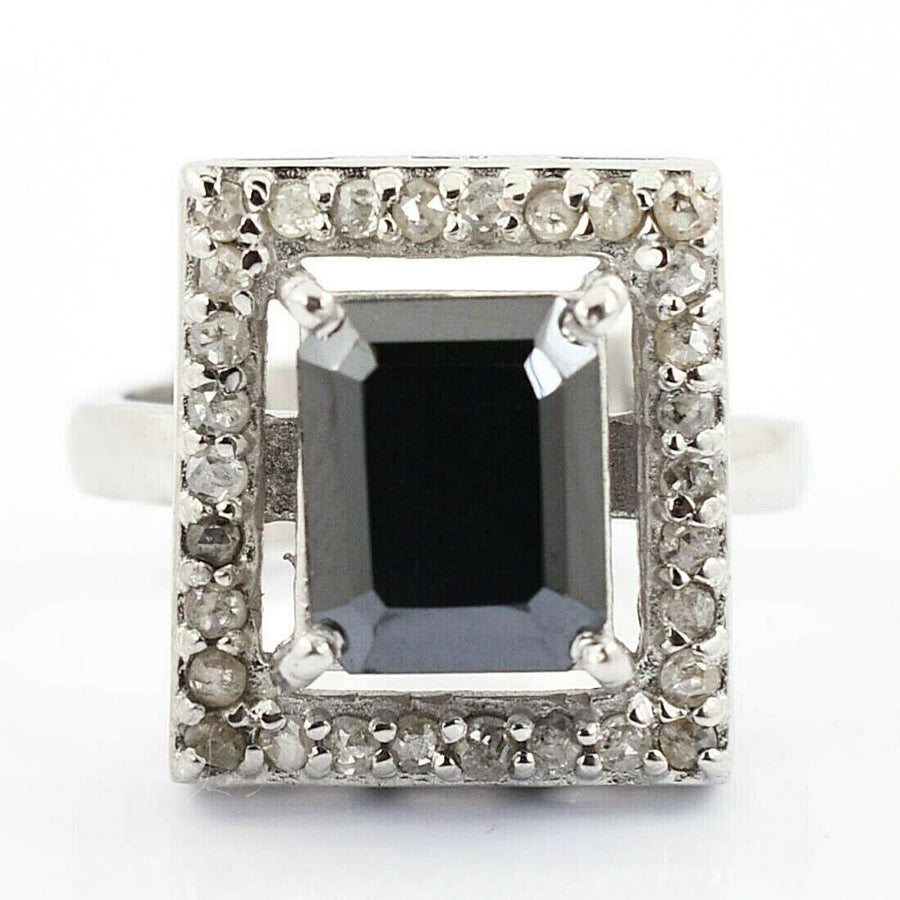 3.25 Ct Certified Black Diamond Beautiful Engagement Ring For Women's - ZeeDiamonds