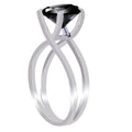 3.2 Ct Certified Round Brilliant Cut Black Diamond Designer Ring-Great Brilliance! - ZeeDiamonds