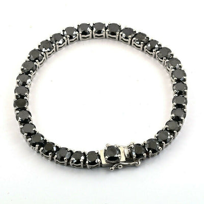 5 mm Black Diamond Tennis Bracelet in 925 Sterling Silver - ZeeDiamonds