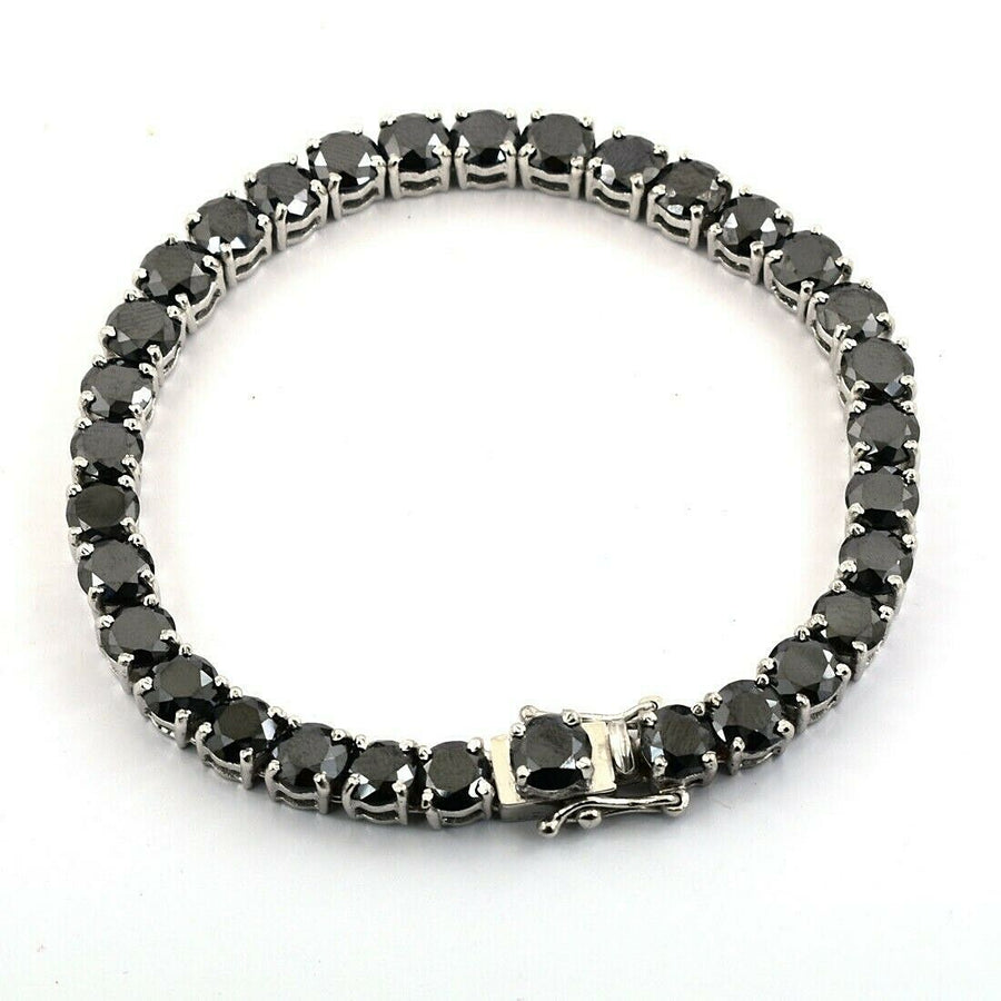 5 mm Black Diamond Tennis Bracelet in 925 Sterling Silver - ZeeDiamonds