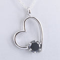 Heart Shape Black Diamond Solitaire Pendant Lovely Design!! Great Lustre! 1.5 ct - ZeeDiamonds