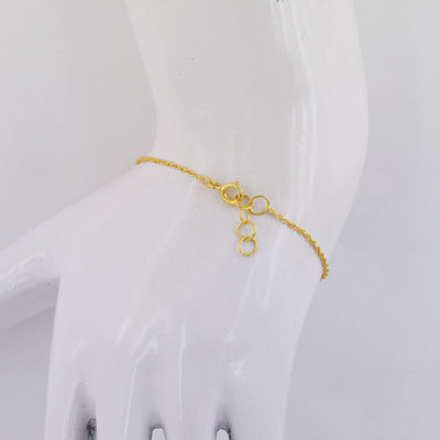 3 Ct, 9-6 mm Pipe Cut Black Diamond Silver Chain Bracelet In Yellow Gold Finish - ZeeDiamonds