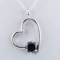 Heart Shape Black Diamond Solitaire Pendant Lovely Design!! Great Lustre! 1.5 ct - ZeeDiamonds