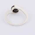 2 Carats Round Cut Black Diamond Engagement Ring In Sterling Silver - ZeeDiamonds
