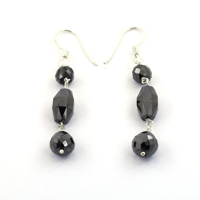 20.70 Cts Black Diamonds Dangler Earrings, Great Ideal For Valentines - ZeeDiamonds