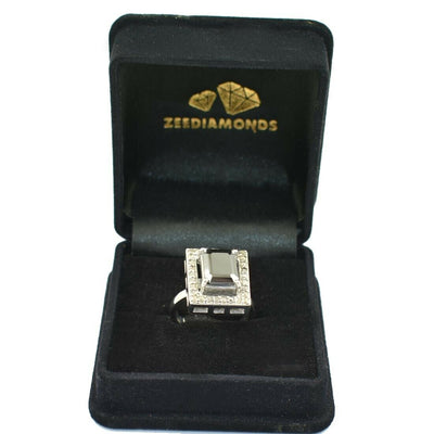 3.25 Ct Certified Black Diamond Beautiful Engagement Ring For Women's - ZeeDiamonds