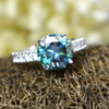 Pretty Blue Diamond Solitaire Ring with Accents- 3.55 Ct Certified WATCH VIDEO - ZeeDiamonds