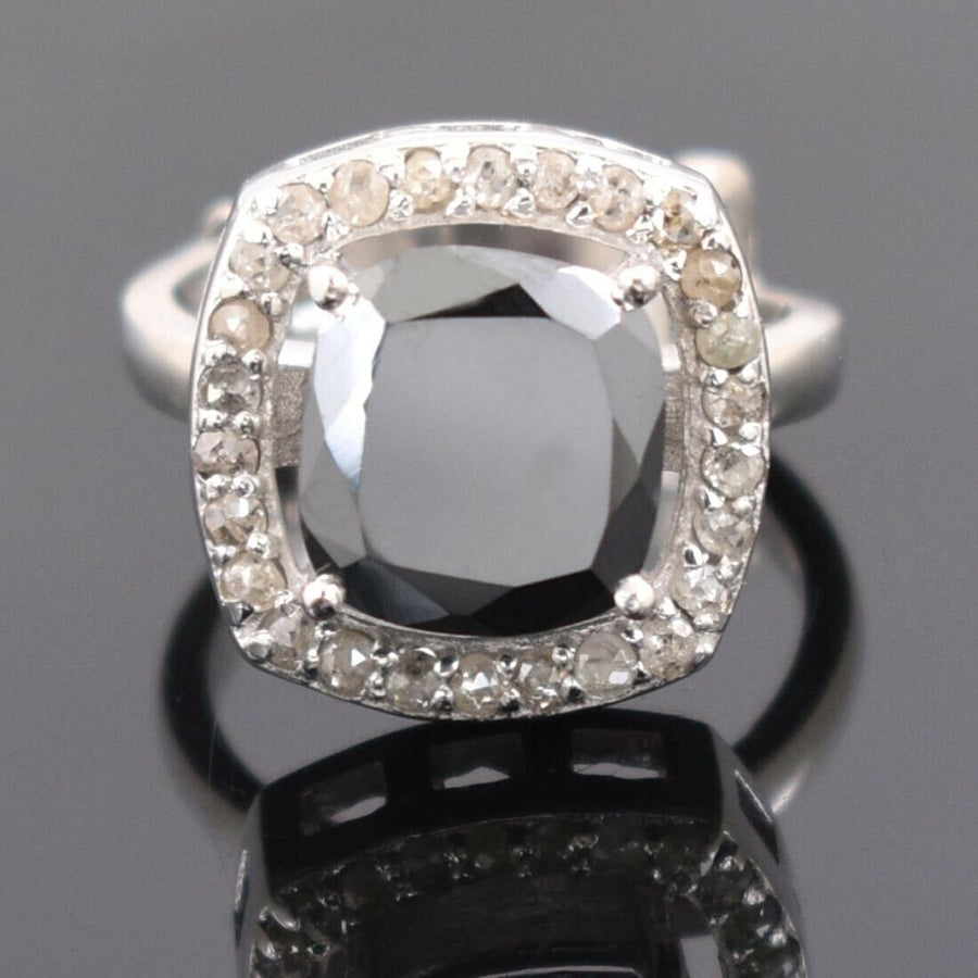 2.95 Ct Certified Black Diamond Stunning Designer Cocktail Ring - ZeeDiamonds