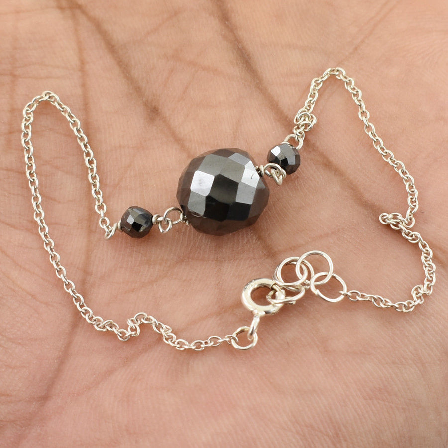 Round Cut Black Diamond Chain Bracelet 9.00 Carats Beautiful Elegant Look! - ZeeDiamonds
