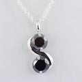 2 Ct, Black Diamond Solitaire Two Stone Pendant in Elegant Style - ZeeDiamonds