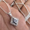 Stunning 4.22 Ct, Black Diamond Pendant With White Diamond Accents - ZeeDiamonds