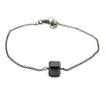 6.95 Cts Cube Shape Certified Black Diamond Silver Chain Bracelet - ZeeDiamonds