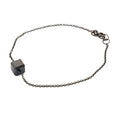 6.95 Cts Cube Shape Certified Black Diamond Silver Chain Bracelet - ZeeDiamonds