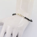 20-22 Cts Pipe Cut Black Diamond Beads Silver Clasp Bracelet - ZeeDiamonds