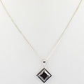 4.60 Ct, Princess Cut Black Diamond Designer Pendant with Black Diamond Accents - ZeeDiamonds