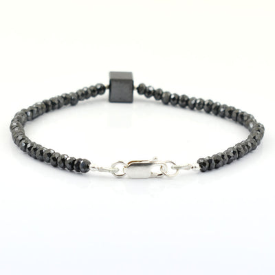 30 Carat Cube Shape Black Diamond Bracelet In 925 Sterling Silver - ZeeDiamonds