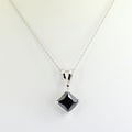 2.65 Ct AAA Quality Certified Black Diamond Princess Shape Pendant - ZeeDiamonds