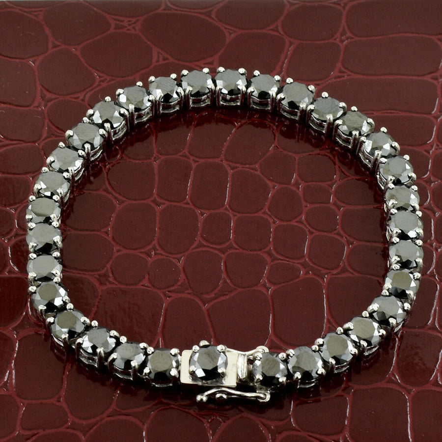 2.16 Ct Black Diamond Classic Tennis Bracelet Craft In 14k White Gold at Rs  1.96 Lakh / Peice in Surat