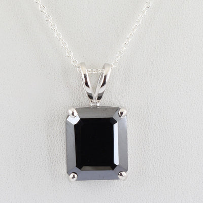 3.80 Carats AAA Certified Black Diamond Pendant.Great Shine And Brilliant Cut! - ZeeDiamonds