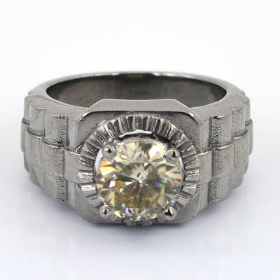 1.7 Ct Champagne Diamond Solitaire Ring, Men Ring, Men Jewelry - ZeeDiamonds