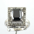 3.25 Ct Certified Black Diamond Beautiful Engagement Ring For Women's - ZeeDiamonds