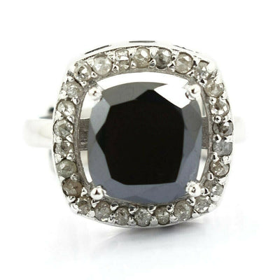 2.95 Ct Certified Black Diamond Stunning Designer Cocktail Ring - ZeeDiamonds