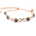 6 Carat Certified Black Diamond Infinite Designer Bracelet In Rose Gold For Women's - ZeeDiamonds