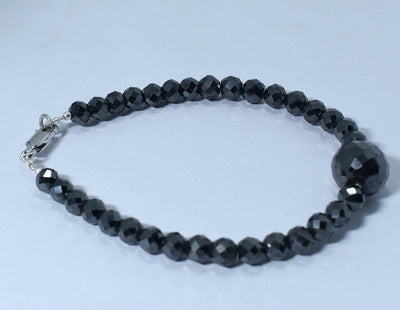 30 Carats Certified Black Diamond Beaded Bracelet, For Birthday, Gift - ZeeDiamonds