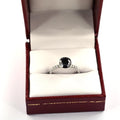 2 Ct Black Diamond  Solitaire Ring with White Diamond Accents - ZeeDiamonds
