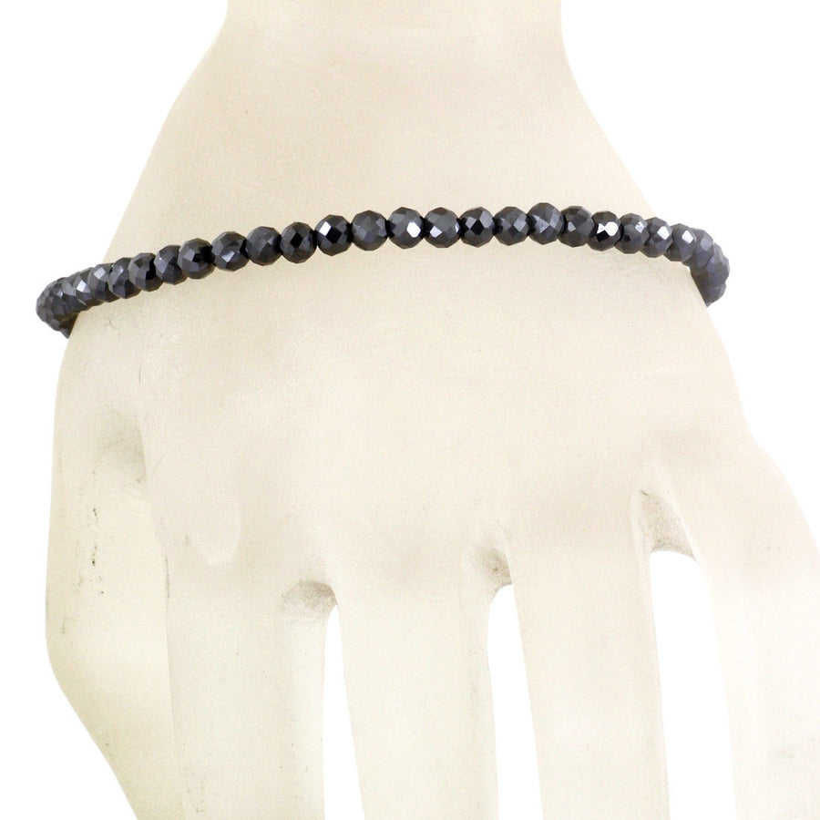 Buy Crystu Natural Black Onyx Bracelet Crystal Stone 10mm Diamond Cut Beads  Bracelet for Reiki Healing and Crystal Healing Stones (Color : Black) at  Amazon.in
