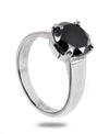 2.25 Ct AAA Quality Certified Black Diamond Ring In 925 Silver, Great Shine - ZeeDiamonds