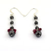 17.00 Ct Black Diamond & Ruby Dangler Drop Earrings - ZeeDiamonds