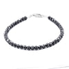 5 mm Certified Black Diamond Beads Bracelet In Silver Clasp. AAA Quality! Great Shine & Luster