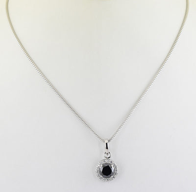 3 Ct Certified Black Diamond Pendant with White Diamonds - ZeeDiamonds