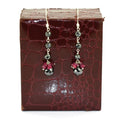 17.00 Ct Black Diamond & Ruby Dangler Drop Earrings - ZeeDiamonds