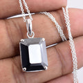 8 Ct Radiant Cut Black Diamond Pendant, Great Shine & Fancy Look - ZeeDiamonds