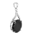 4.2 Ct Black Diamond Solitaire Pendant With White Diamond Accents - ZeeDiamonds