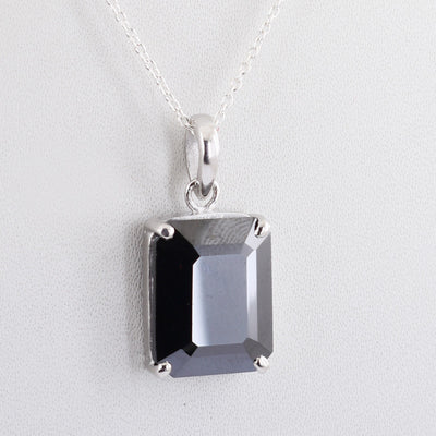 8 Ct Radiant Cut Black Diamond Pendant, Great Shine & Fancy Look - ZeeDiamonds