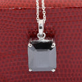 8 Ct Radiant Cut Black Diamond Pendant, Great Shine & Fancy Look - ZeeDiamonds