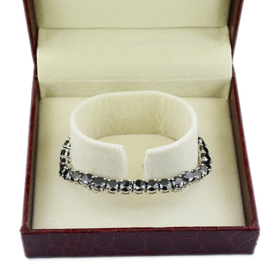 5 mm Black Diamond Tennis Bracelet in 925 Sterling Silver - ZeeDiamonds