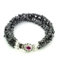 6-7 mm Rough Black Diamond With Ruby Accent Designer Bracelet - ZeeDiamonds