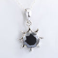 HUGE & RARE, 10 Ct Round Brilliant Cut Black Diamond Solitaire Pendant - ZeeDiamonds