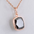 3.2 Ct Black Diamond Solitaire Pendant In Rose Gold Finish, AAA Certified Diamond - ZeeDiamonds