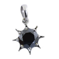 HUGE & RARE, 10 Ct Round Brilliant Cut Black Diamond Solitaire Pendant - ZeeDiamonds