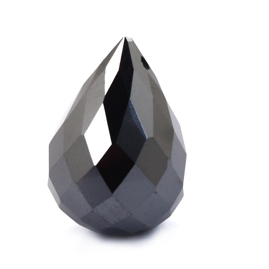 15.00 Carats Pear Cut Black Diamond Drilled Loose Bead, For Making Jewelry - ZeeDiamonds