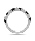 Certified Round Cut Black Diamond Band Ring In Silver-Engagement Ring. - ZeeDiamonds