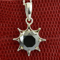 HUGE & RARE, 10 Ct Round Brilliant Cut Black Diamond Solitaire Pendant - ZeeDiamonds